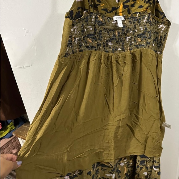 Nine West Olive Green Floral Tiered Maxi Skirt - Picture 2 of 5